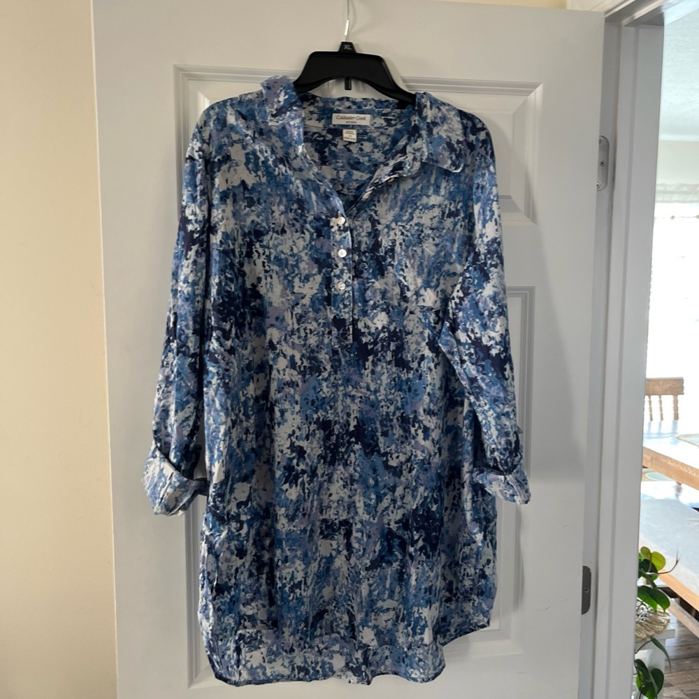 Coldwater Creek Blue Patterned Dress